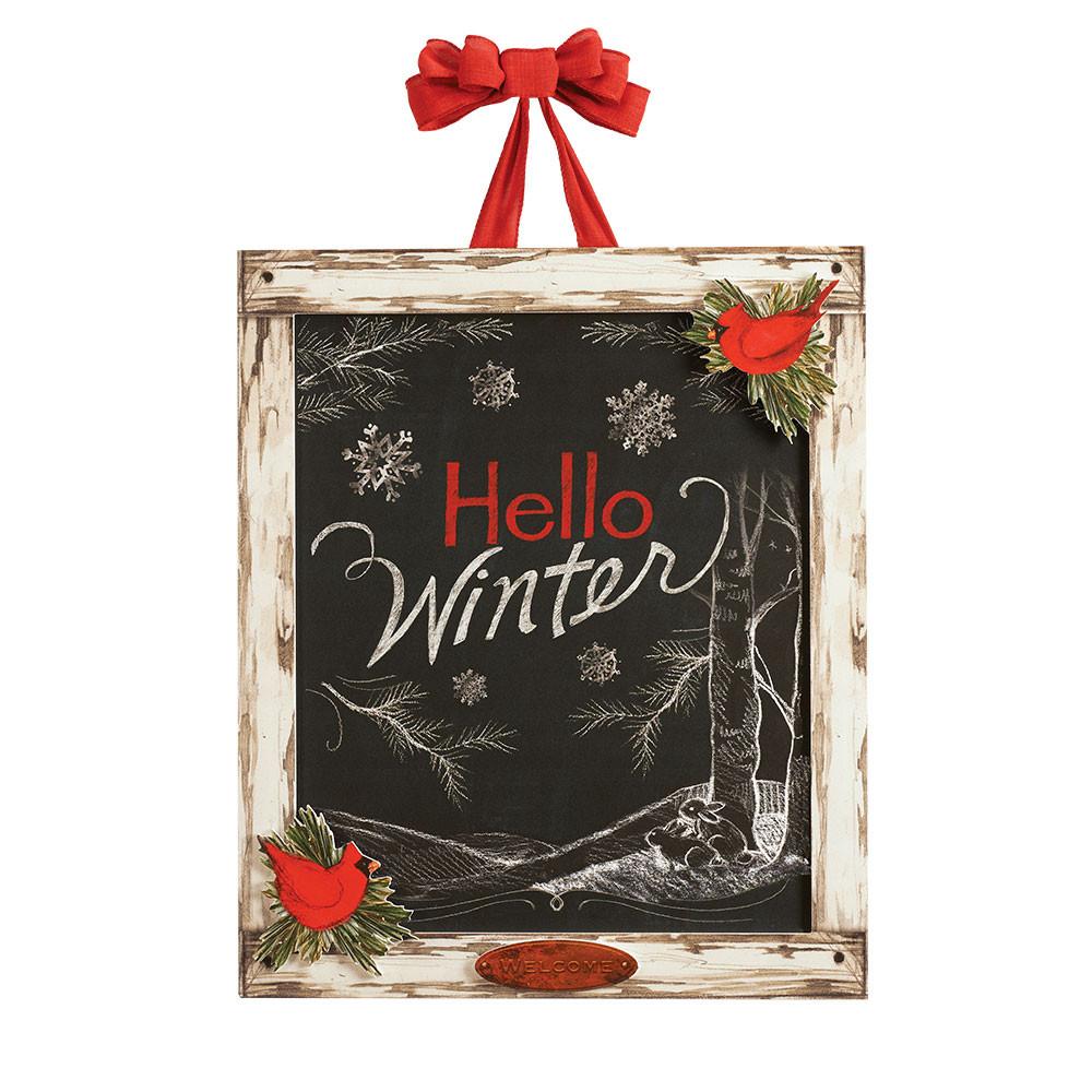 Winter Chalkboard Door Decor – Pigeon Mountain Trading Company