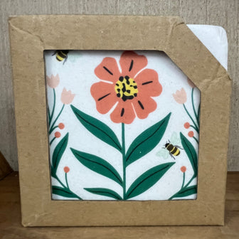 Floral Bee Coaster Set