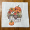 Pumpkins in Basket Flour Sack Kitchen Towel