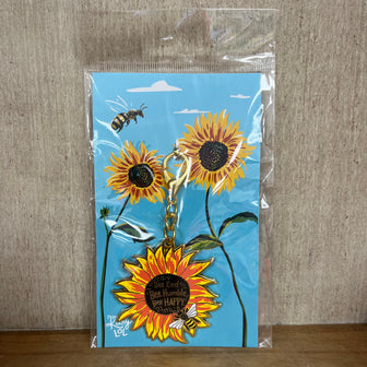 Bee Kind Sunflower Keychain