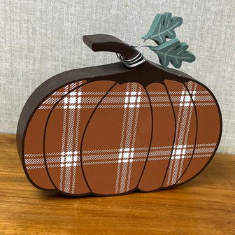 Plaid Pumpkin Chunky Sitter