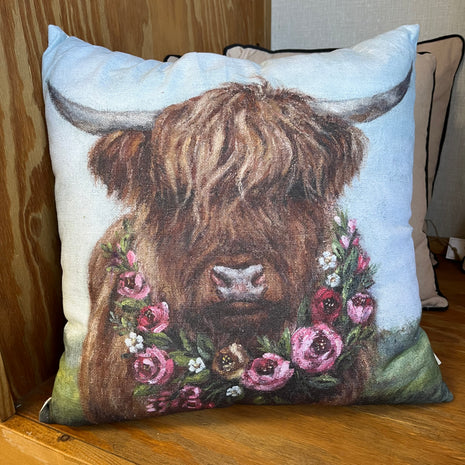 Floral Highland Throw Pillow