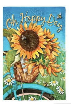 Happy Day Sunflowers Suede Garden Flag