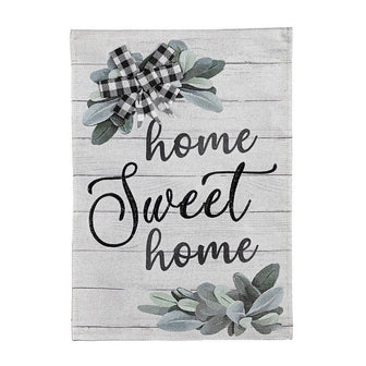 Home Sweet Home Eucalyptus Burlap Garden Flag