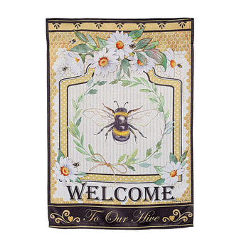 Humble Bee Suede Garden Flag
