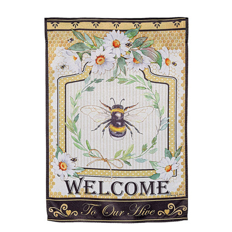 Humble Bee Suede Garden Flag