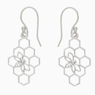 Beehive Silver Earrings