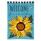 Welcome Friends Leopard Sunflower Burlap Garden Flag