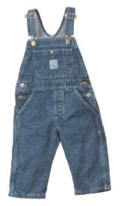 Washed Indigo Blue Denim Overalls