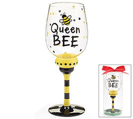 Lovin' Life Queen Bee Wine Glass