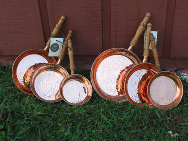 Copper Fry Pan, Set of Three