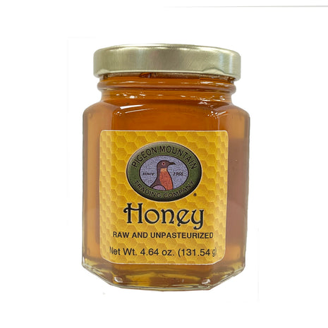 Honey in Glass Hexagonal Jar