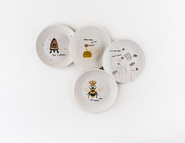 Busy Bee Dessert Plate, Set of 4