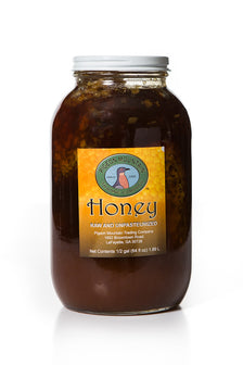 Half Gallon of Honey with Comb, Glass Jar