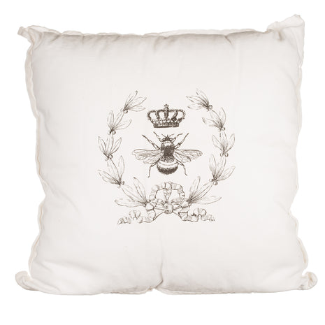 Simply French Pillow with Crown, Bee and Laurels