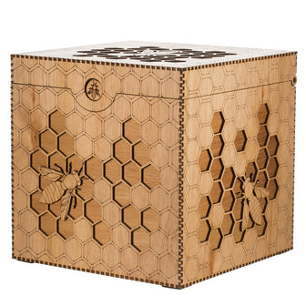 Wooden Bee Box, Push Button Clasp