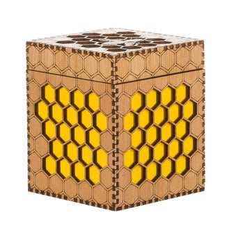 Small Wooden Bee Box in Yellow