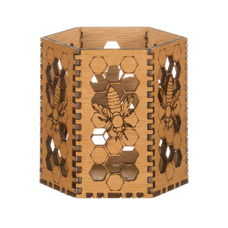 Wooden Hexagon Bee Pot